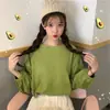 Camiseta de Manga Larga con Mangas de Linterna, Suéter Holgado Estudiante para Mujer, Camisa Básica de Moda, Nuevo Estilo Coreano Otoño 2026