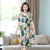 Camisón de Verano para Mujeres de Mediana Edad y Ancianas, Pijama de Algodón Seda para Madres, Camisón Delgado de Manga Corta, Ropa de Casa Holgada de Algodón Artificial