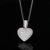 Colgante de Foto Corazón de Concha Grande Hip-Hop Europeo y Americano Cobre Incrustado Circonita Marca de Moda Personalizado Collar Colgante Marco de Fotos para Hombre
