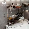 Lavabo Productos para el Cuidado de la Piel Estante de Almacenamiento de Acero Inoxidable Ranura Estrecha Escritorio de Baño Emulsión de Agua Maquillaje Perfume Almacenamiento Delantero del Espejo
