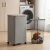 Cesta de lavandería portátil con tapa, cesta de almacenamiento a prueba de polvo, cesta de lavandería de gran capacidad para uso doméstico, adecuada para baños y dormitorios, al por mayor