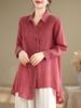 Dopamina usa esta primavera y verano nueva camisa de exterior de temperamento casual irregular de longitud media ropa de mujer