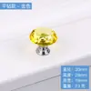 Manija de Cristal Agujero Único Europea Moderna Simple Puerta de Armario Cajón de Gabinete de Cocina Manija Redonda de Diamante Dorado