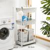 Cesto de lavandería cesto de lavandería cesto de almacenamiento de ropa sucia estante de almacenamiento doméstico de baño de pie Azul 3 capas