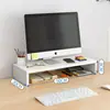 Suporte para computador de mesa, organizador de mesa de escritório, prateleira de armazenamento, suporte para monitor, base para elevar o monitor