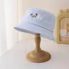 Sombrero de Pescador para Niños Estilo Primavera y Otoño Bordado de Animales de Dibujos Animados Sombrero de Cubo con Protección Solar para Niños y Niñas de 2 a 7 Años Sombrero de Protección Solar