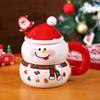 Dropshipping Caneca Cerâmica Criativa de Presente de Natal com Tampa e Colher Caneca de Grande Capacidade Caneca de Natal Desenhada Presente