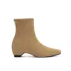 Primer Encuentro: Botines de Gamuza para Mujer, Ajuste Delgado, Tacón Grueso, Nueva Colección Otoño/Invierno 2026, Botines Cortos Negros con Tacón Grueso y Punta Cuadrada