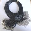 2,0/1,5mm Fabricantes de corda de cera coreana atacado colar de joias de corda de cera coreana preto com pingente de corda com corrente