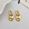 Nuevos Pendientes con Forma de Nariz de Cerdo Serie T, Moda Europea y Americana, Lujo Ligero, Pendientes Simples y Elegantes, Accesorios para Orejas Creativos y Lindos