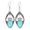 Pendientes de gota de agua de turquesa hueca de tendencia europea y americana, pendientes bohemios, fabricantes de joyas de comercio exterior transfronterizo al por mayor