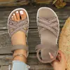 Sandalias Planas 2026 Moda Europea y Americana Punta Abierta Suela Suave Antideslizantes Playa Versátiles de Verano para Mujer