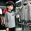 Camiseta de Manga Larga de Forro Polar con Estampado Divertido para Niños, Primavera y Otoño, para Niños Medianos y Grandes, Estilo Coreano, Elegante, Informal, Capa Base