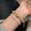 Pulsera de Cristal Topacio Tallado en Tejas para Mujer Lujo Ligero Nuevo Brazalete Chino Estilo Antiguo Brazalete Passepartout Elástico Ajustable