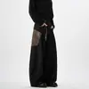 Estilo Calle Retro Americano Patrón de Pitón Negros Jeans Anchos Holgados Unisex Pantalones Casuales de Largo Completo