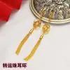 Pendientes de latón chapados en oro, venta al por mayor, nuevos pendientes de mariposa con borlas exageradas y flores de Corea del Sur para mujer.