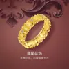 Novo Anel Flor Íris Dourado Iridescente Inspirado em Palácio Chinês, Anel de Banda Escovada Folha de Ginkgo Cravejado com Diamantes de Luxo Leve para Mulheres