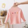 Suéteres de Otoño e Invierno para Niñas, Modernos 2025 Nuevas Camisetas Básicas para Niños con Cuello Alto de Bebé Tejidos