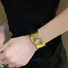 Pulseira de Braço Aberta com Borda Exagerada Estilo Ins Europeu Americano Envolto em Linha Punk Temperamento Versátil Toque de Luxo