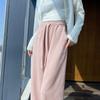 Pantalones de Pierna Ancha para Mujer 2024 Nuevo Otoño e Invierno Adelgazantes de Gama Alta Forrados de Vellón de Arroz Pegajoso Pantalones Rectos Pantalones Casuales para Mujer