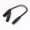 Cable de audio XLR de 0,3 m con conector hembra Ka Nong a conector macho doble Ka Nong, adaptador de micrófono de un minuto a dos.