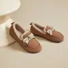 Zapatos de tacón bajo planos para mujer, invierno, con felpa, 2026, moda, versátiles, nuevos, zapatos de algodón cálidos, zapatos de pelo, mocasines de suela blanda