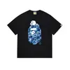 Fornecimento Atacadista Transfronteiriço de Marca Tendência de Comércio Exterior Algodão Puro Bape Cabeça de Macaco Tubarão Manga Curta Tubarão Macaco Camiseta