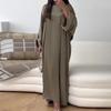 Vestido casual holgado de talla grande para mujer, color liso, cuello redondo, popular transfronterizo de Amazon Europa y América, nuevo Otoño 2024