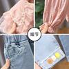 2025Ancorelala Outono Nova Roupa Infantil Menina Fofa Gola Grande Renda Top Calça Jeans Conjunto