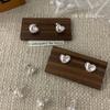 Arete de Plata de Ley S925 Estilo Coreano Amor Personalidad de Alto Sentido Ins Estilo Frío Lujo Ligero Elegante Elegante Elegante Arete para Mujer