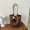 Nueva Colección Otoño 2026 de Shuai Mi: Bolso de Hombro Retro Único con Estampado de Leopardo, Estilo Casual, Gran Capacidad, Bolso Tote para Debajo del Brazo para Mujer