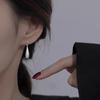 Aretes de perlas con aguja 925 para mujer, colgantes en la parte trasera, estilo ins, nuevo estilo caliente, modernos, lisos, circulares, nicho, aros para la oreja, venta al por mayor