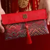 Envelopes Vermelhos 2026 Novos de Alta Qualidade Luxo Grandes de Tecido Sacos de Envelope Vermelho para Pais, Adequados para Noivado e Casamento, Sacos para Dinheiro de Presente