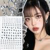 Pegatinas para labios de chica guapa, pegatinas para uñas, pegatinas para cejas, pegatinas para uñas, acrílico metálico galvanizado, diy, cuentas hemisféricas plateadas, pegatinas de diamantes, maquillaje facial para ojos