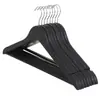 Percha de Madera Maciza Negra con Hombros Anchos, Antideslizante, Sin Marca, para Uso en el Hogar, Tiendas de Ropa, Hoteles y Trajes al por Mayor