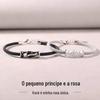Pequeno Príncipe e Rosa casal pulseira de prata esterlina feminino par masculino luz luxo nicho design presente de aniversário para namorada