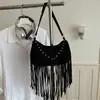 Bolso cruzado de borlas para mujer, modelo 2026, bolso de hombro moderno y elegante, único y estiloso, adecuado para el trabajo y los desplazamientos, bolso de axila