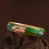 Ciervo Dorado Rey 999 Plata Pura Chapado en Oro Esmalte Nuevo Estilo Chino Lujoso Flor de Loto Pulsera de Buena Suerte para Mujeres Modelo Nuevo