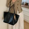 Bolsa Tote Grande de Outono 2026 para Trabalho Feminina, Moda Vintage Simples Casual Texturizada para Ombro