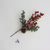 Decorações de Natal em Estoque com Frutas Vermelhas e Pinhas, Envio Direto da Fábrica para Comércio Transfronteiriço, Decorações de Natal Personalizadas Artificiais para Festas no Atacado