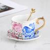 Juego de taza y platillo de café de cerámica de la serie pastoral nórdica, taza de té negro creativa británica, taza y platillo de té de la tarde vintage