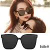 Óculos de Sol para Mulheres, Estilo Coreano Moderno Estilo Celebridade da Internet, Fotografia de Rua, Antirreflexo, Proteção UV Inverno 2025, Óculos de Sol Emagrecedores de Armação Grande para Homens