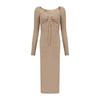Nova Temporada Deusa Lace-Up Halterneck Vestido Justo ao Quadril/Top Curto Slim de Puro Desejo Saia Longa Slim