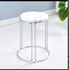 Taburete Redondo de Madera Maciza para Uso Doméstico, Silla Redonda Apilable con Marco de Hierro, Adecuado para Dormitorio y Restaurante, Taburete de Comedor Grueso Reforzado para Adultos, Elegante