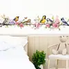 Pegatinas de Pared de Flores y Pájaros Mariposa en Acuarela para Amazon Transfronterizo, Adecuadas para Decoración de Sala de Estar, Dormitorio y Mesita de Noche, Autoadhesivas y Removibles