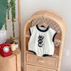 Roupas de Bebê Peça Única Verão 2025 Finas Fofas Desenho Animado Briquetes Tipo Sem Manga a Uma Bolsa de Bebê Amiga da Pele