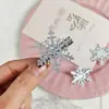 Pinza para el Cabello de Copo de Nieve con Estilo de Chica Invernal Brillante Pinza de Pato Dulce con Purpurina Pinza Lateral Linda Accesorio para el Flequillo
