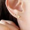 Pendientes minimalistas con diseño de flor de coche, brillantes y combinables, bañados en plata S925 y oro de 14 quilates, mini pendientes Love (2024)