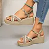 Sandalias de Venta Caliente Transfronterizas Europeas y Americanas Comercio Exterior Sandalias de Mujer Verano Europeo y Americano Mujer 2026 Dropshipping Transfronterizo Romano Al por Mayor Tallas Grandes