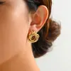 Pendientes Metálicos Retro de Alto Gama Personalizados de Nuevo Estilo Europeo y Americano Pendientes Geométricos de Círculo Irregular para Mujer Venta al por Mayor
